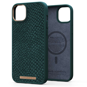 Njord byElements Salmon Leather MagSafe, iPhone 14 Plus, green - Case