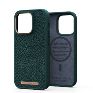 Njord byElements Salmon Leather MagSafe, iPhone 14 Pro, roheline - Nahkümbris