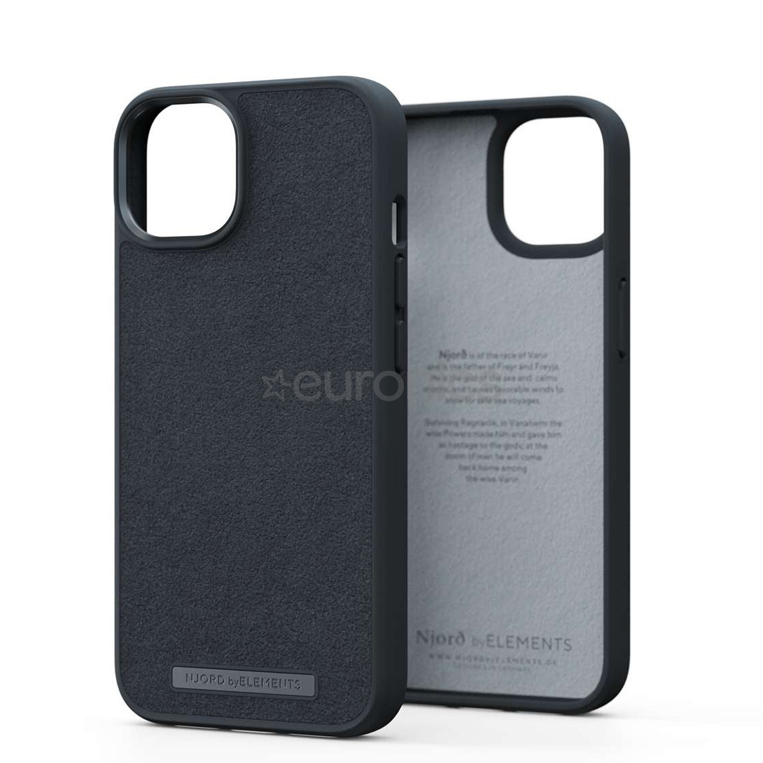 Njord byElements Suede Comfort+, iPhone 14, must - Ümbris