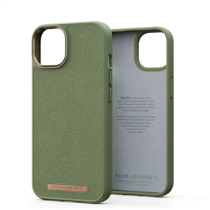 Njord byElements Suede Comfort+, iPhone 14, зеленый - Чехол