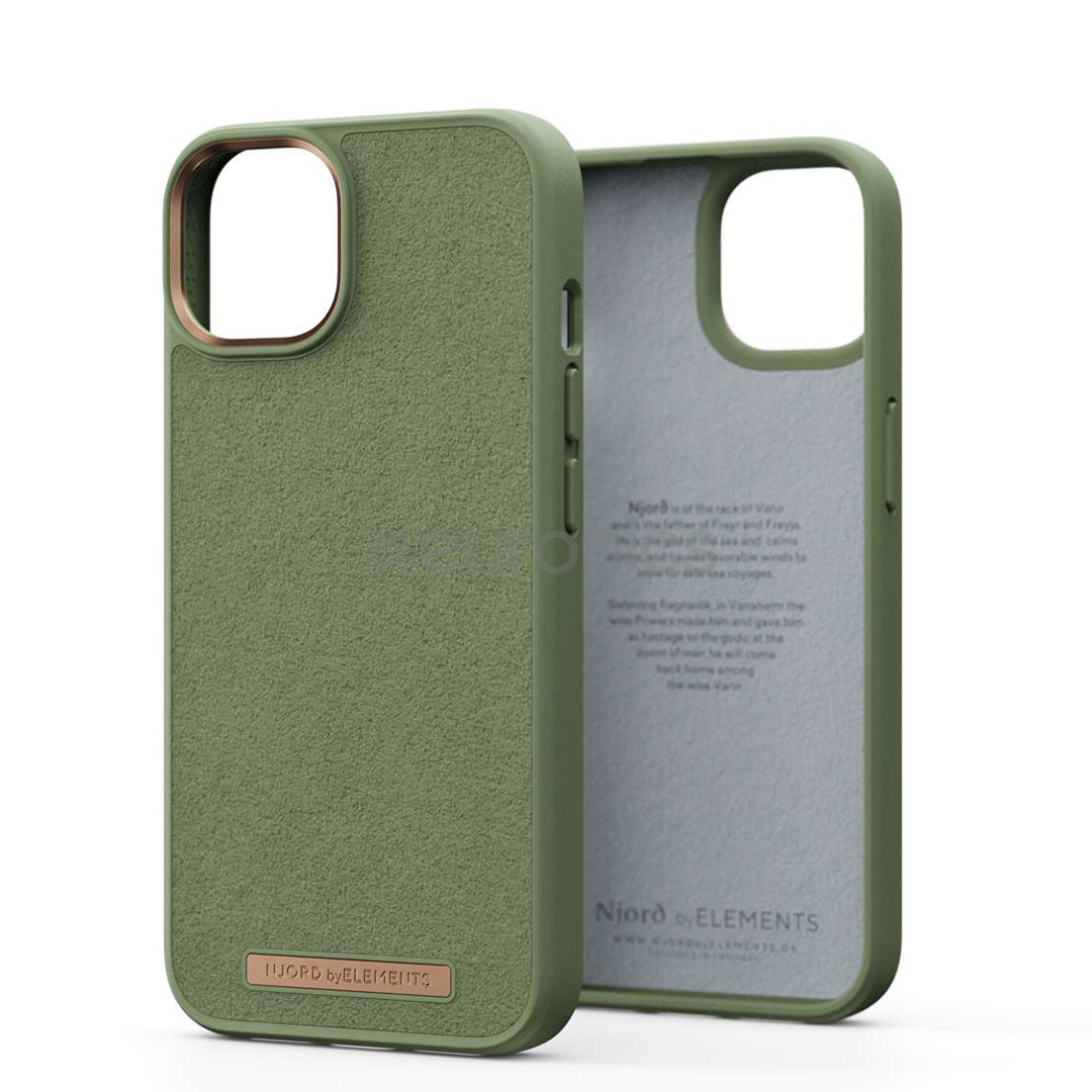 Njord byElements Suede Comfort+, iPhone 14, olive - Case