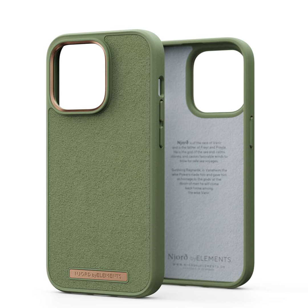 Njord byElements Suede Comfort+, iPhone 14 Plus, зеленый - Чехол