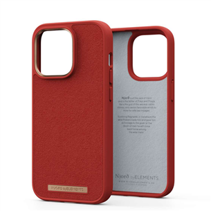 Njord byElements Suede Comfort+, iPhone 14 Pro, красный - Чехол