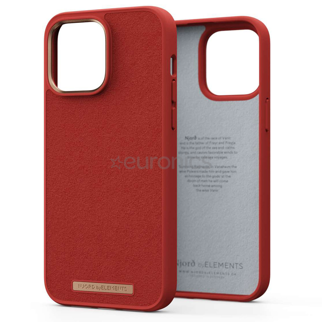 Njord byElements Suede Comfort+, iPhone 14 Pro Max, красный - Чехол