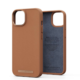 Njord byElements Genuine Leather, iPhone 14, коричневый - Кожаный чехол NA41GL04