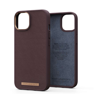 Njord byElements Genuine Leather, iPhone 14, темно-коричневый - Кожаный чехол NA41GL05