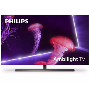 Philips OLED857, OLED, Ultra HD, 55", jalg keskel, hall - Teler 55OLED857/12