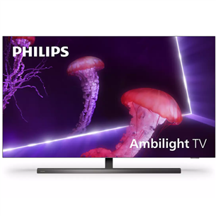 Philips OLED857, 55", 4K UHD, OLED, центральная подставка, серый - Телевизор