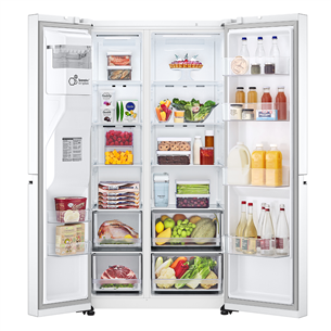 LG, water & ice dispenser, 635 L, height 179 cm, white - SBS Refrigerator