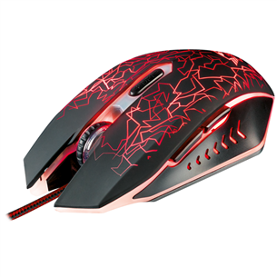 Trust GXT 105 Izza, must/punane - Juhtmega optiline hiir