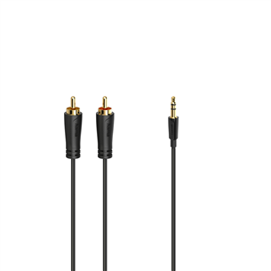 Hama Audio Cable, 3.5 mm - 2 RCA, gold-plated, 1,5 m, must - Kaabel 00205260