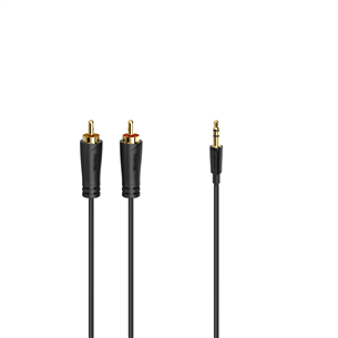 Hama Audio Cable, 3.5 mm - 2 RCA, kullatud, 1,5 m, must - Kaabel