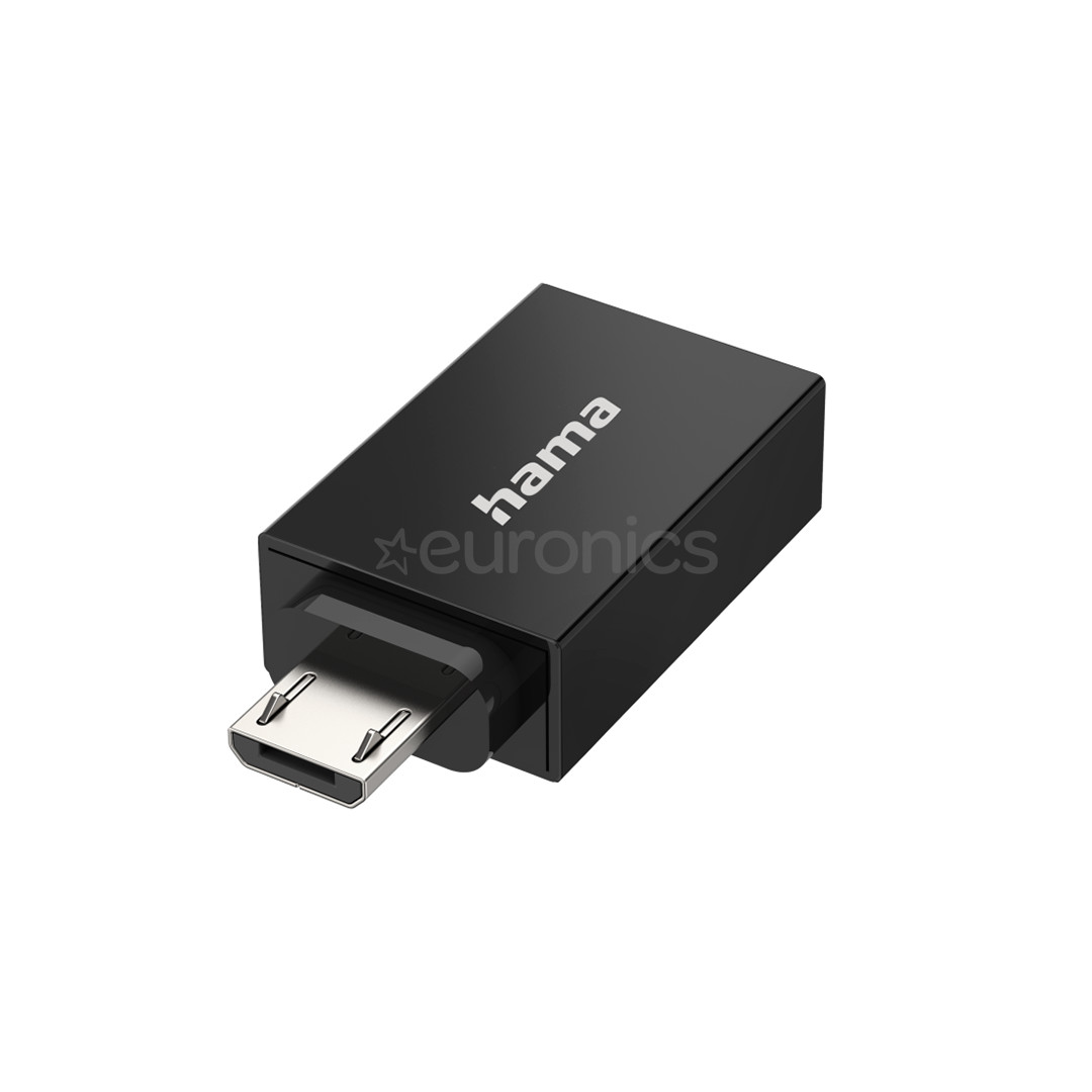 Hama USB OTG, USB - Micro USB, black - Adapter