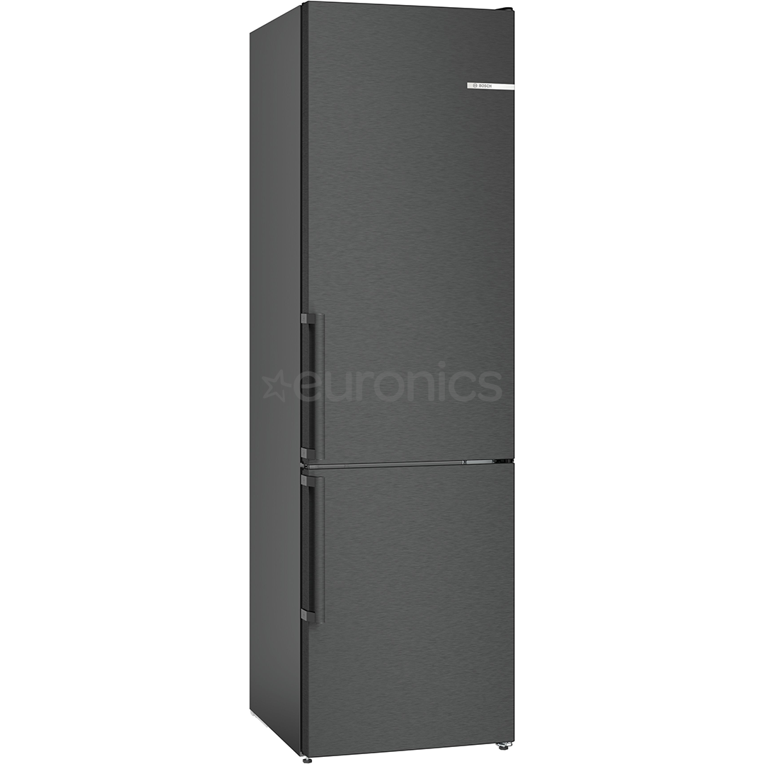 Bosch, NoFrost, 321 L, kõrgus 186 cm, must roostevaba teras - Külmik