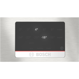 Bosch, NoFrost, 321 L, kõrgus 186 cm, roostevaba teras - Külmik
