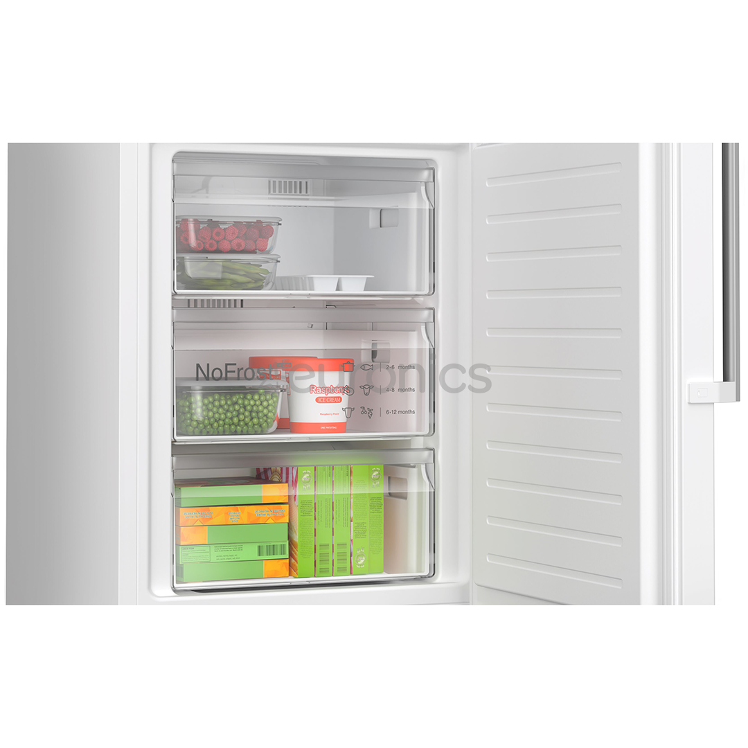 Bosch, NoFrost, 321 л, высота 186 см, белый - Холодильник