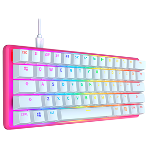 HyperX Alloy Origins 60 Pink, HyperX Red, Linear, US, roosa - Mehaaniline klaviatuur