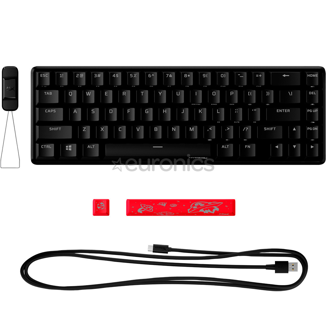 HyperX Alloy Origins 65, HyperX Red, Linear, US, черный - Механическая клавиатура