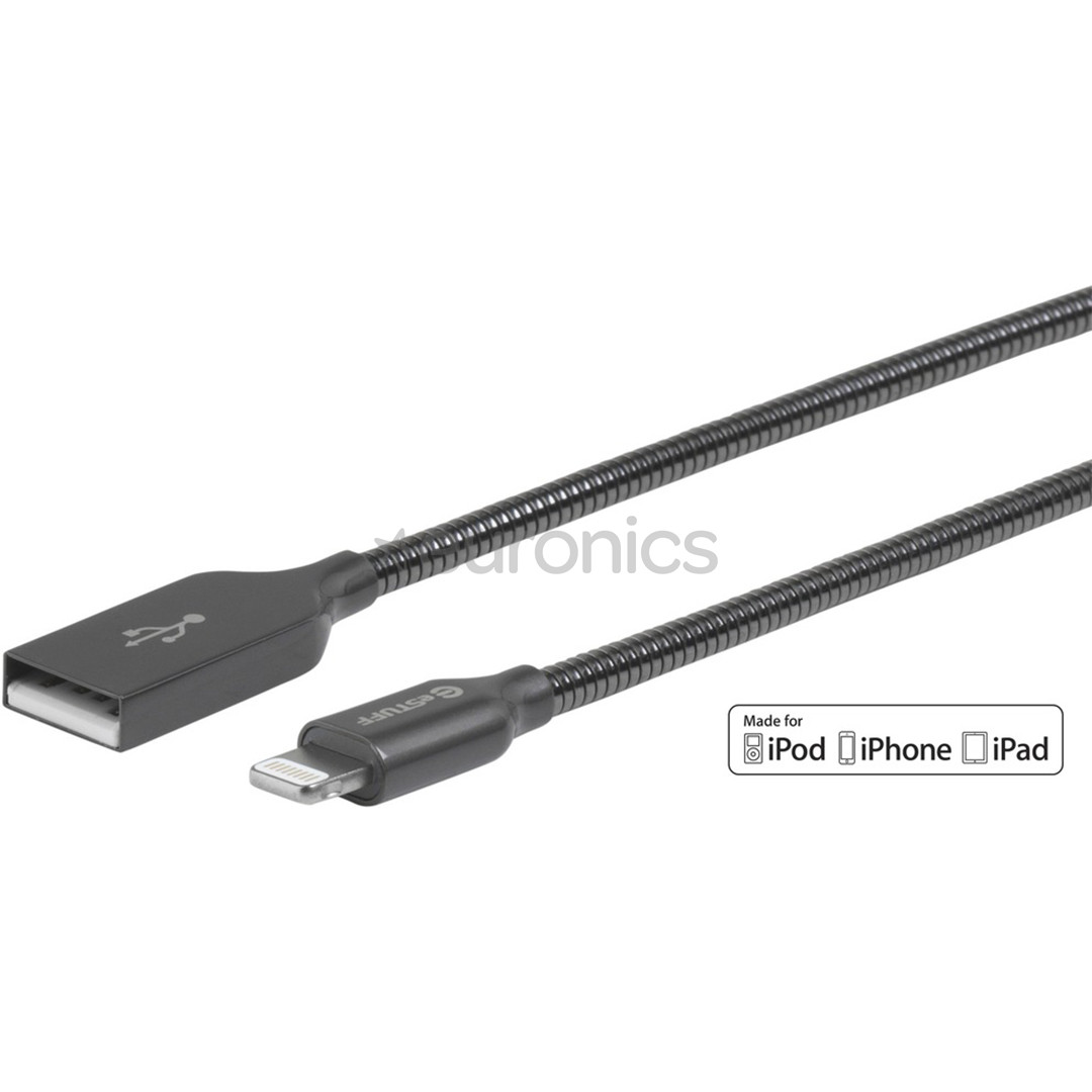 eStuff Gunmetal USB / Lightning, 1,5m , gray - USB cable