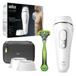 Braun Silk-expert Pro 5, white - IPL Hair removal device for men, PL5145 |  Euronics