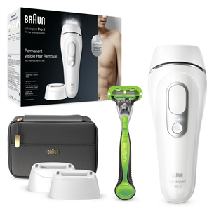 Braun Silk-expert Pro 5, white - IPL Hair removal device for men