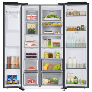 Samsung, Family Hub, 614 л, высота 178 см, черный - SBS-холодильник