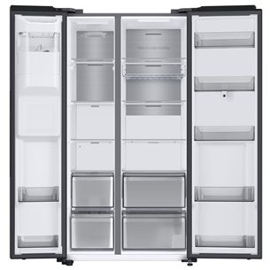 Samsung, Family Hub, 614 L, height 178 cm, black - SBS Refrigerator