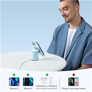 Anker 623 Magnetic Wireless Charger, MagGo, blue - Charging dock