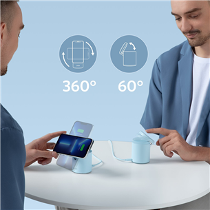 Anker 623 Magnetic Wireless Charger, MagGo, blue - Charging dock