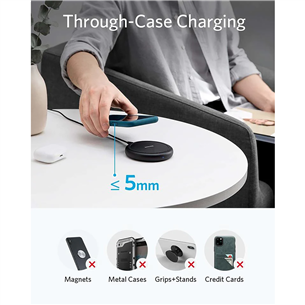 Anker PowerWave II Pad, 15 W, must - Juhtmevaba laadimisalus