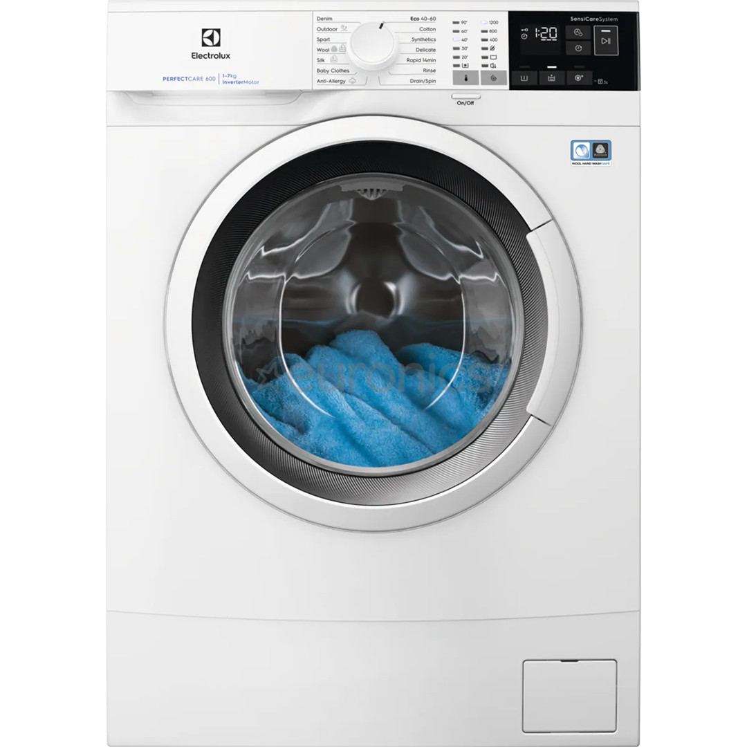 Electrolux, 7 kg, depth 44.9 cm, 1200 rpm, white - Front Load Washing Machine