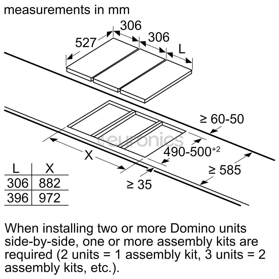 Bosch Domino, 1 keeduala, laius 30,6 cm, must - Integreeritav gaasipliidiplaat