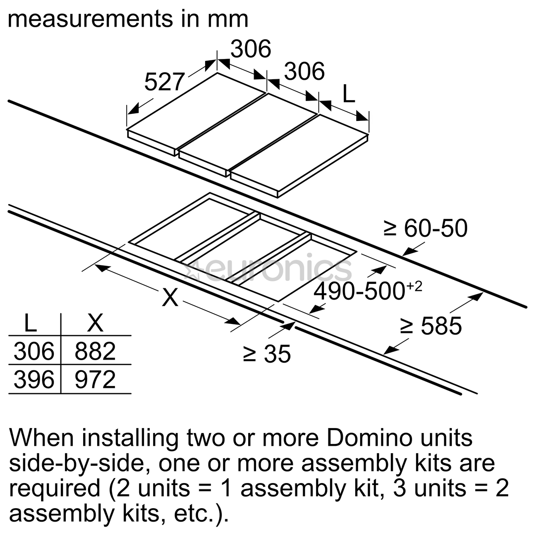 Bosch Domino, 1 keeduala, laius 30,6 cm, must - Integreeritav gaasipliidiplaat