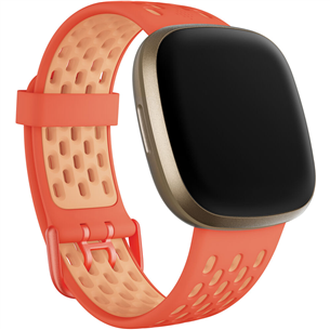 Fitbit Sense & Versa 3, Sport Band, большой, оранжевый/бежевый - Ремешок для часов