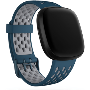Fitbit Sense & Versa 3, Sport Band, маленький, синий/серый - Ремешок для часов