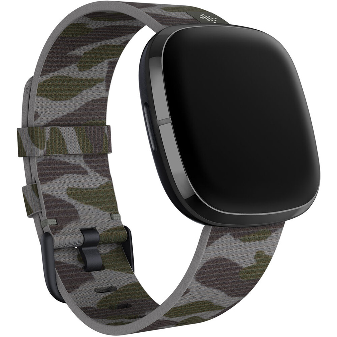 Fitbit Sense & Versa 3, Woven Band, Small, camo- Watch band