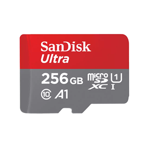 SanDisk Ultra microSDXC, 256 GB, hall - MicroSD mälukaart SD adapteriga