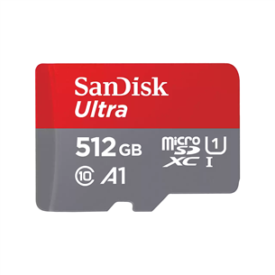 SanDisk Ultra microSDXC, 512 GB, gray - MicroSD card with SD adapter