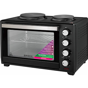 Brock, 30 L, 3200 W, black - Mini Oven with 2 Cooking Plates TO3002B