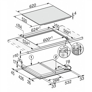 Miele, laius 62 cm, raamita, must - Integreeritav Induktsioonpliidiplaat