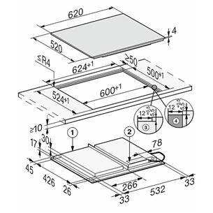 Miele, laius 62 cm, raamita, must - Integreeritav Induktsioonpliidiplaat