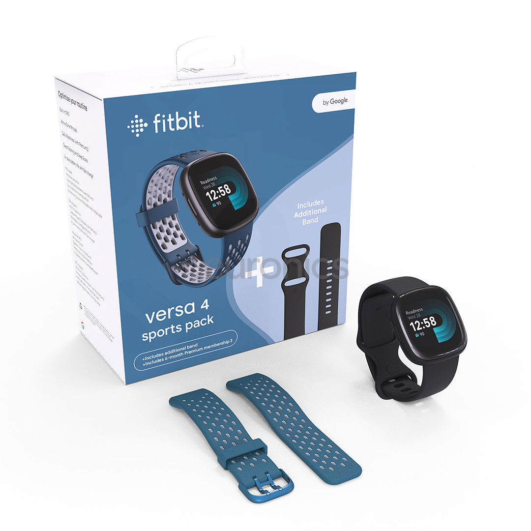 Fitbit Versa 4 Bundle, black - Smart watch