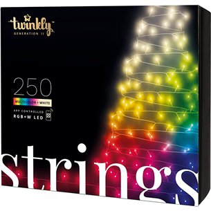 Twinkly Special Edition 250 RGB+W LED String (Gen II), IP44, 20 m, black - Smart Christmas Lights