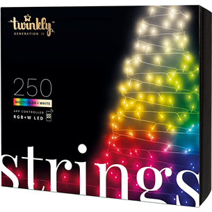 Twinkly Special Edition 250 RGB+W LED String (Gen II), IP44, 20 m, must - Nutikad jõulutuled