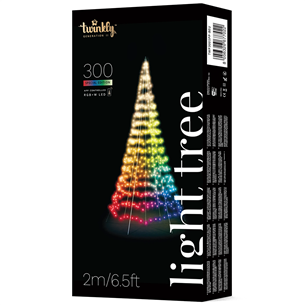 Twinkly Light Tree 3D, 300 LED, IP44, 2 m, black - Smart Christmas Tree TWP300SPP-BEU
