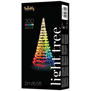 Twinkly Light Tree 3D, 300 LED, IP44, 2 m, must - Nutikas jõulupuu