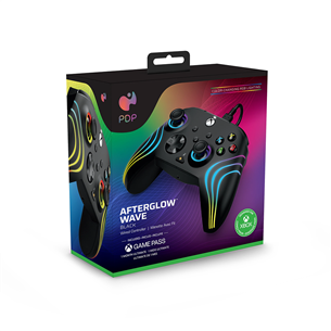 PDP, Xbox Series X|S & PC, Black Afterglow Wave Wired Controller - Pult