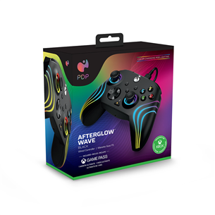 PDP, Xbox Series X|S & PC, Black Afterglow Wave Wired Controller - Gamepad