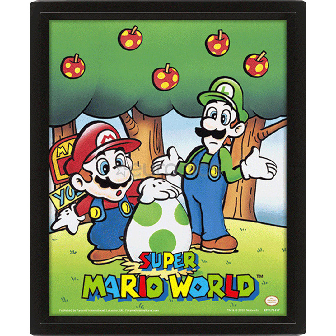 Pyramid International Framed 3D Effect Poster Super Mario World - Poster