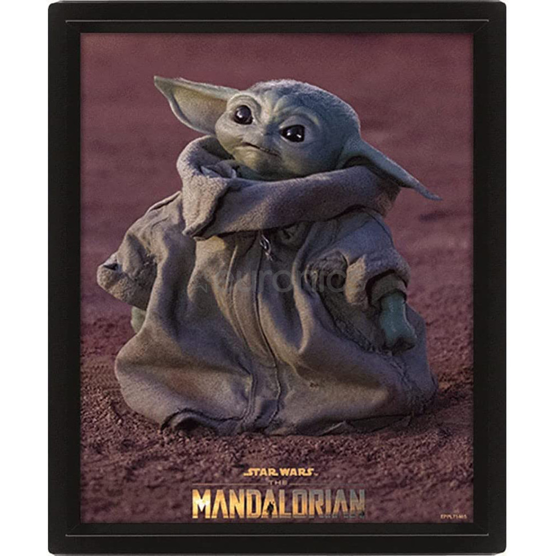 Pyramid International Framed 3D Effect Poster The Mandalorian Grogu - Poster